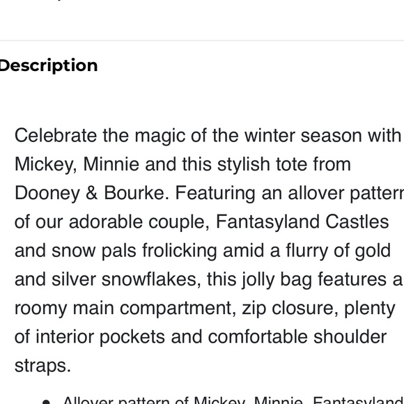 Disney Dooney & Bourke Mickey Minnie Christmas Holiday Tote HARD to FIND - Picture 8 of 9